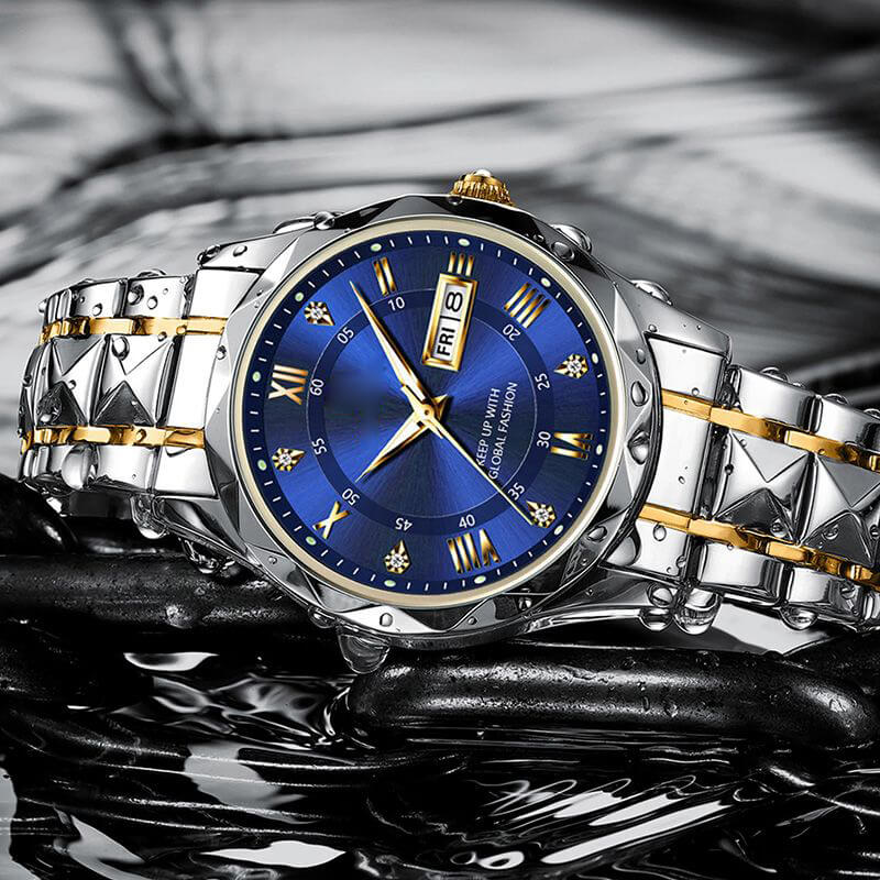 Lisslune | Waterproof Luminous Stainless Steel Two-tone Quartz Men's Watch