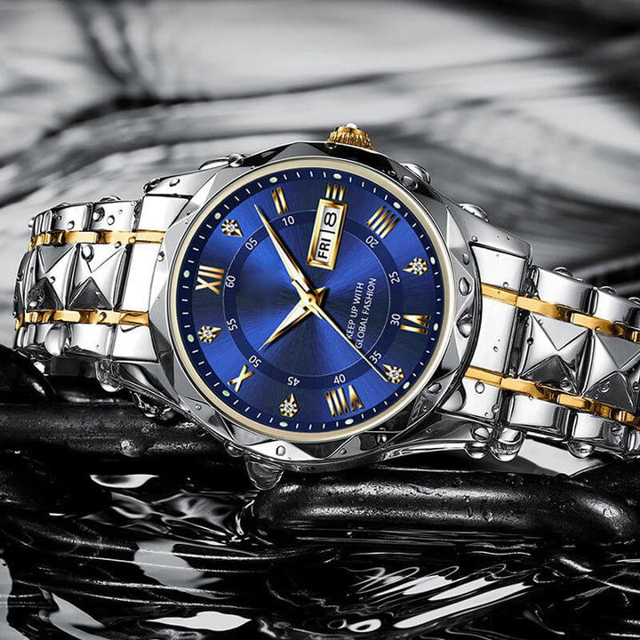 Lisslune | Waterproof Luminous Stainless Steel Two-tone Quartz Men's Watch