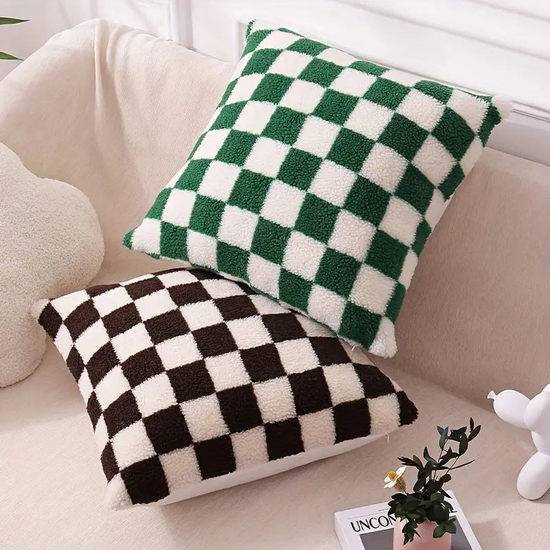Lisslune | Checkerboard Synthetic Fur Pillowcase