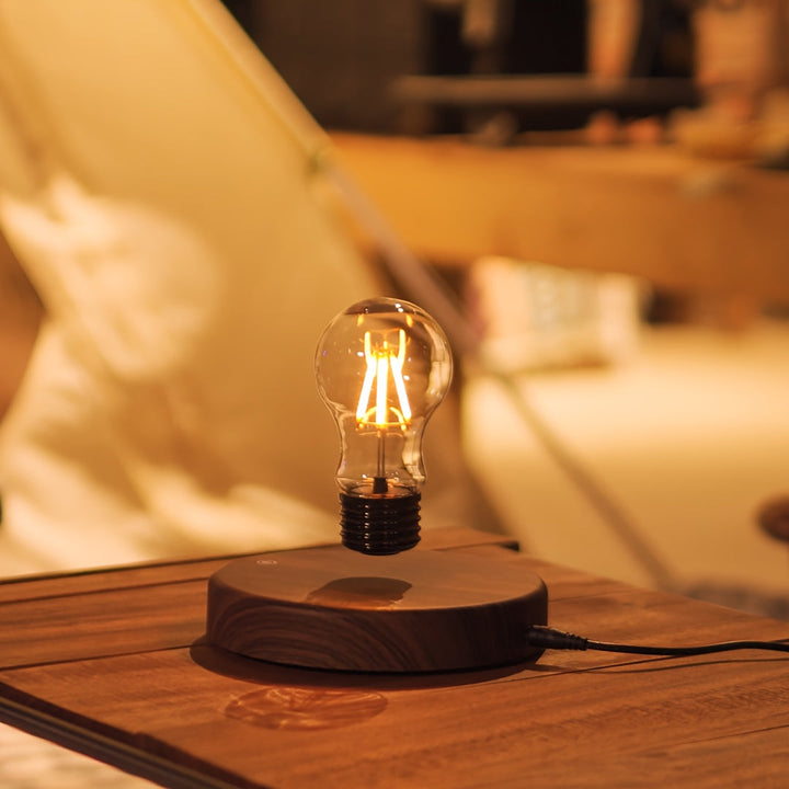 Lisslune | Magnetic Levitation Light Bulb – Floating LED Desk Lamp with Rotating Bulb for Unique Home Décor and Creative Christmas Gifts