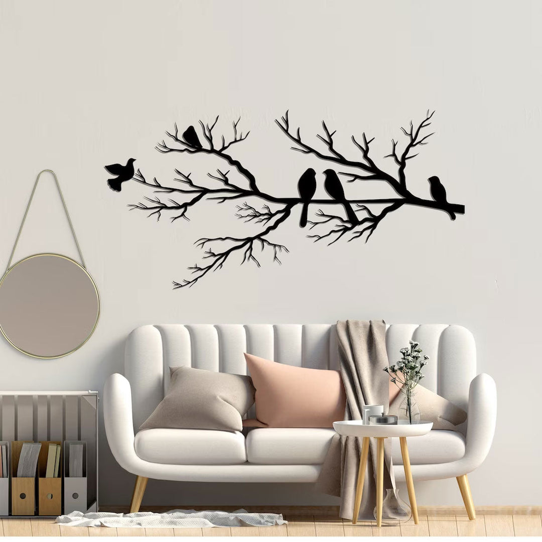 Lisslune | PerchArt Metal Wall Decoration – Birds on a Branch for a Timeless Natural Appearance