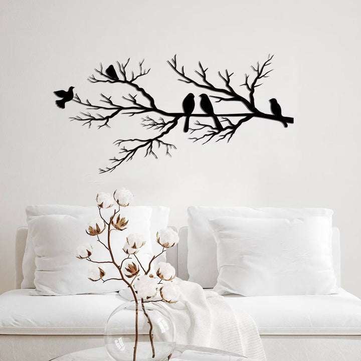 Lisslune | PerchArt Metal Wall Decoration – Birds on a Branch for a Timeless Natural Appearance