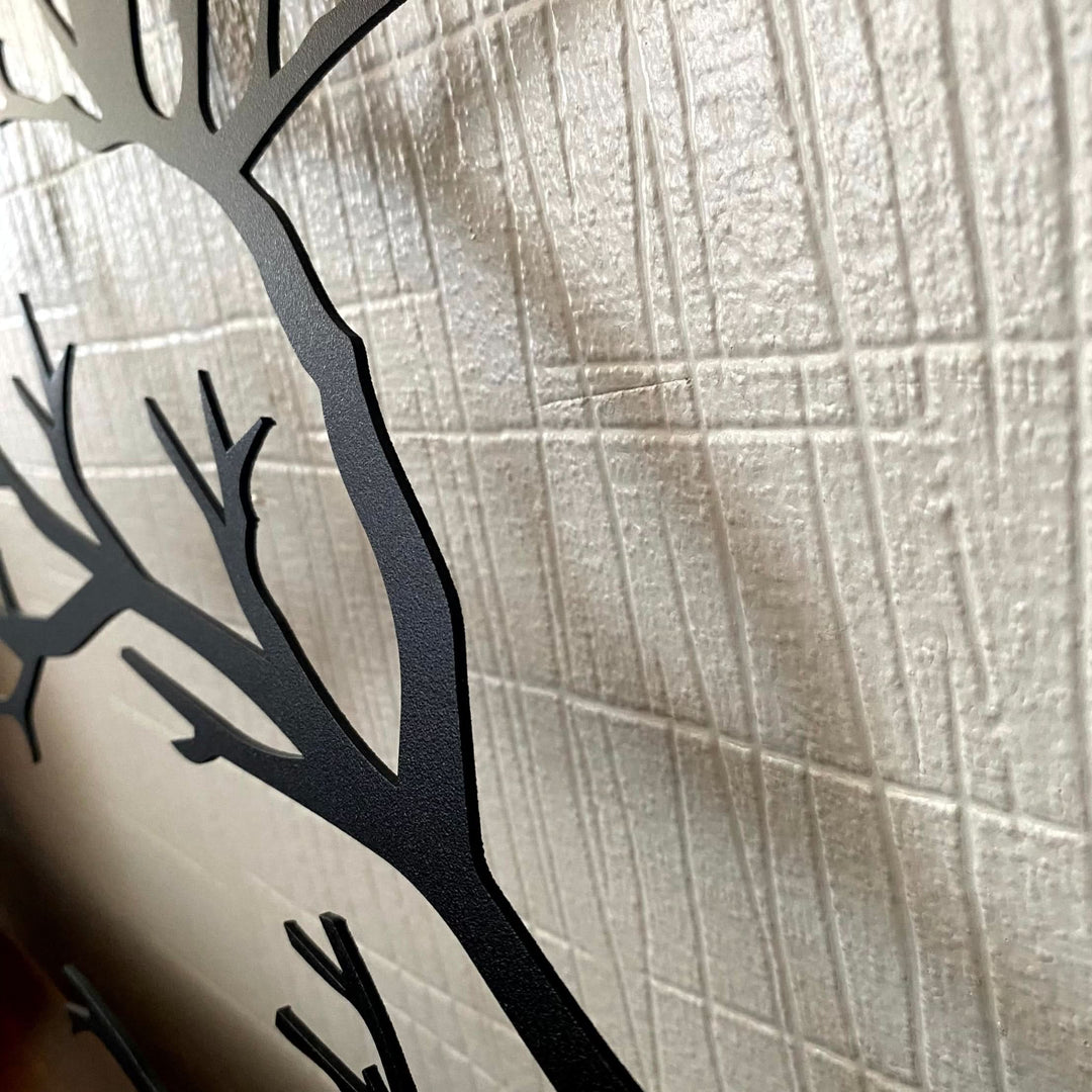 Lisslune | Metal Birds on Branch Wall Art Black