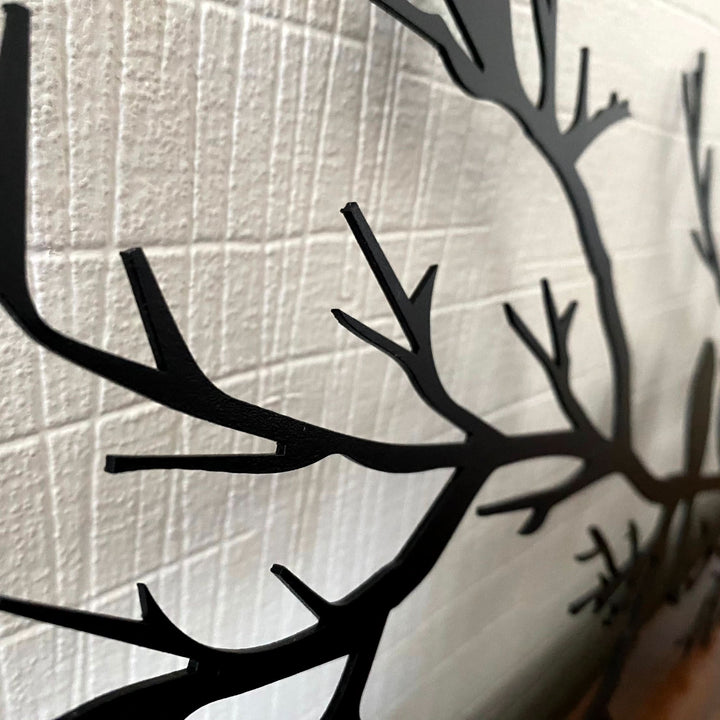Lisslune | Metal Birds on Branch Wall Art Black