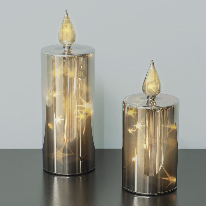 Lisslune | LED Smoky 2pc. Glass Candle Set