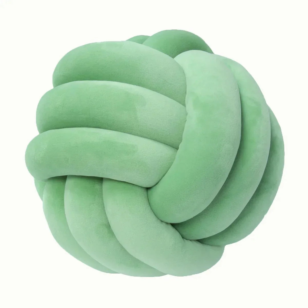 Lisslune | Decorative knotted suede-look ball soft cushion