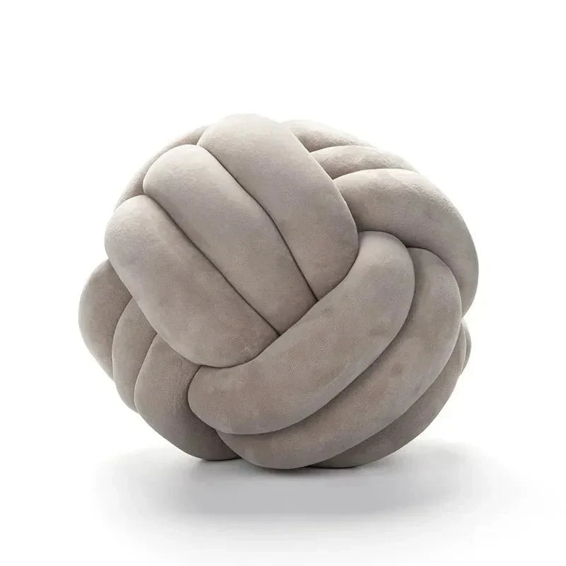 Lisslune | Decorative knotted suede-look ball soft cushion