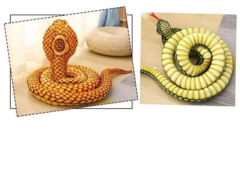 Lisslune | Realistic Cobra Snake Plush Toy - Versatile Educational Cuddly Toy for Home Decor and Play