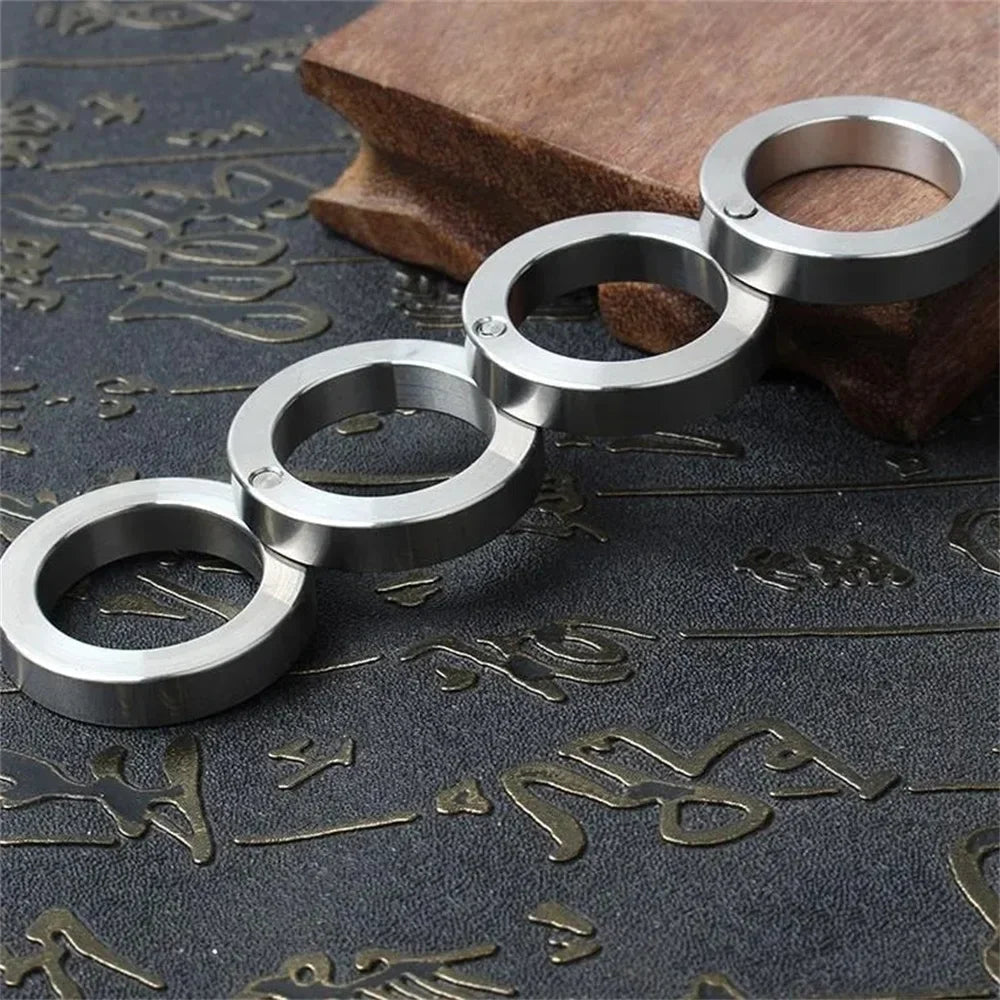Lisslune | DEFENDRING – Tactical Foldable Self-Defense Ring with Rotatable Stainless Steel Design