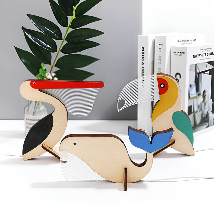 Lisslune | Wooden Animal Table Lamp – Cute Decorative Night Light for Kids’ Rooms