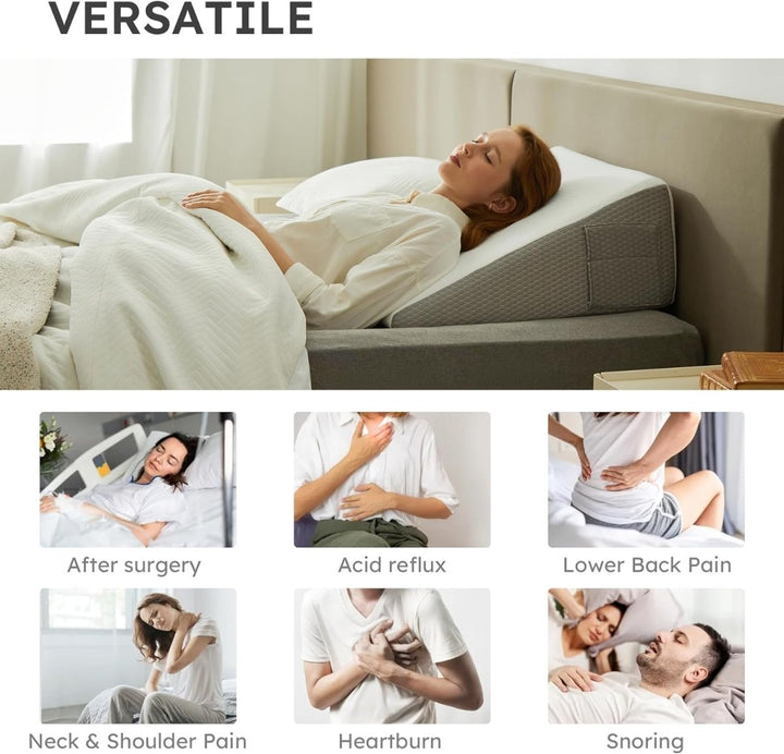 Lisslune | ELEVANA – Ergonomic Memory Foam Wedge Pillow for Comfortable Support