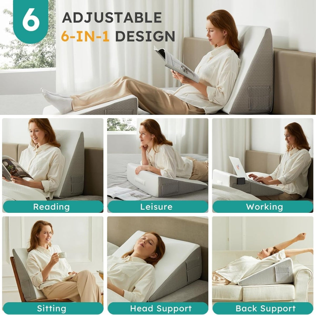 Lisslune | ELEVANA – Ergonomic Memory Foam Wedge Pillow for Comfortable Support