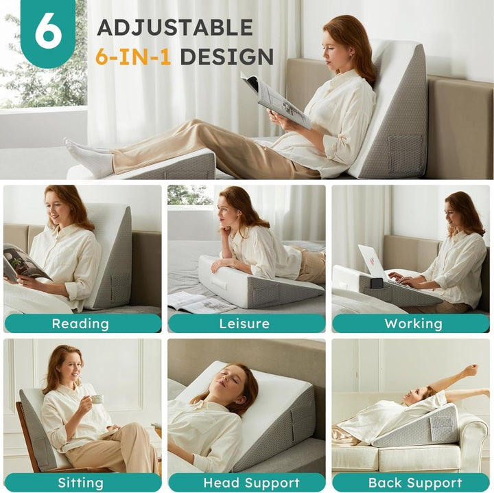 Lisslune | ELEVANA – Ergonomic Memory Foam Wedge Pillow for Comfortable Support