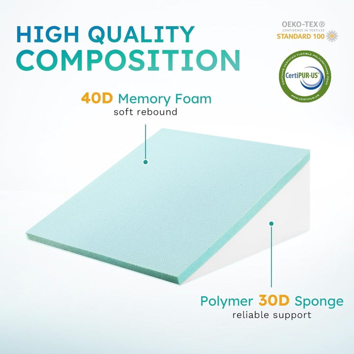 Lisslune | ELEVANA – Ergonomic Memory Foam Wedge Pillow for Comfortable Support