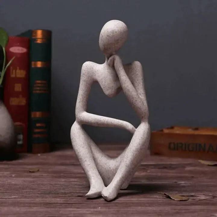 Lisslune | Abstract Thinker Resin Sculpture – Home Decor