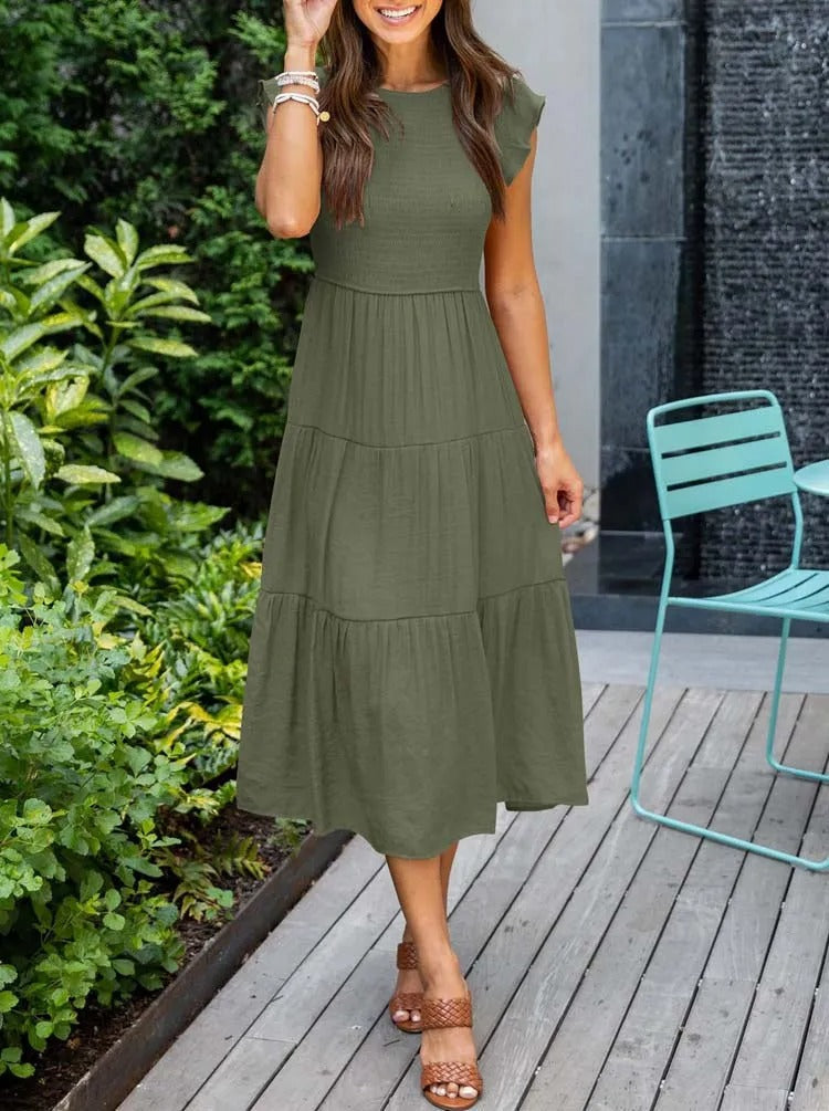 Lisslune | Summer dress ruffle details pockets