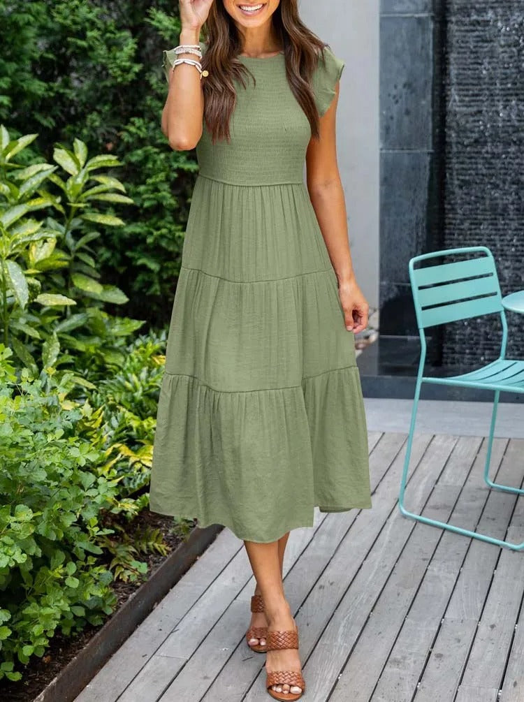 Lisslune | Summer dress ruffle details pockets