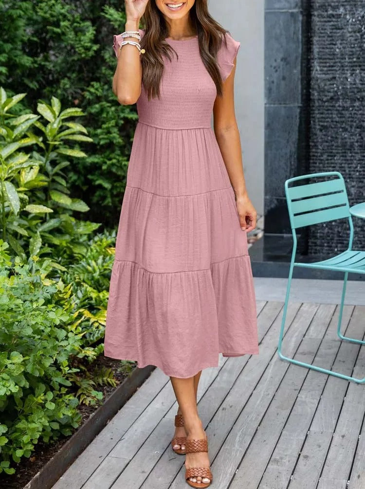 Lisslune | Summer dress ruffle details pockets