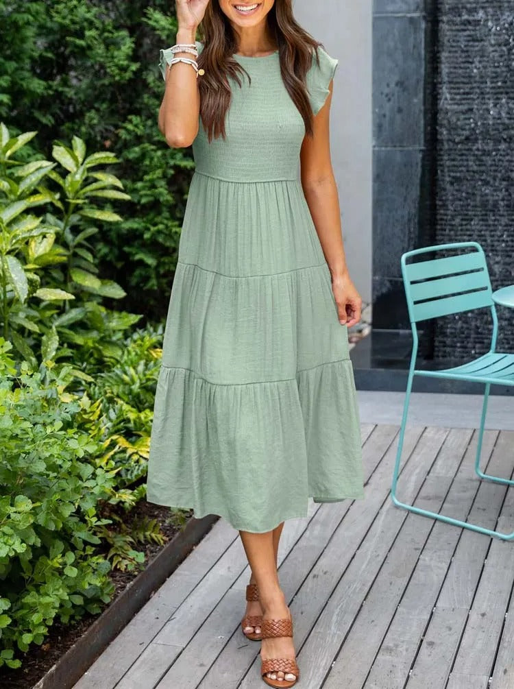 Lisslune | Summer dress ruffle details pockets