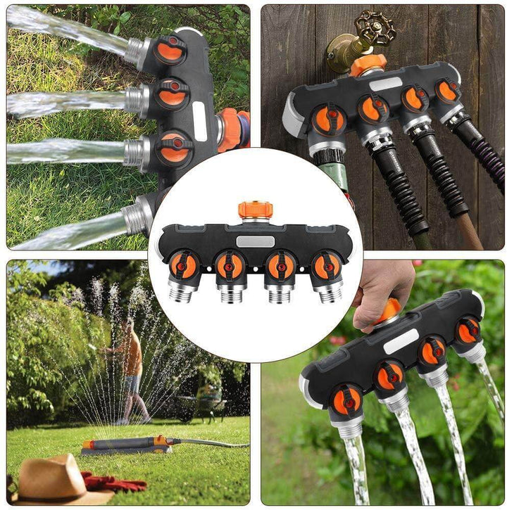 Lisslune | 4-way Garden Hose Faucet Splitter Connector