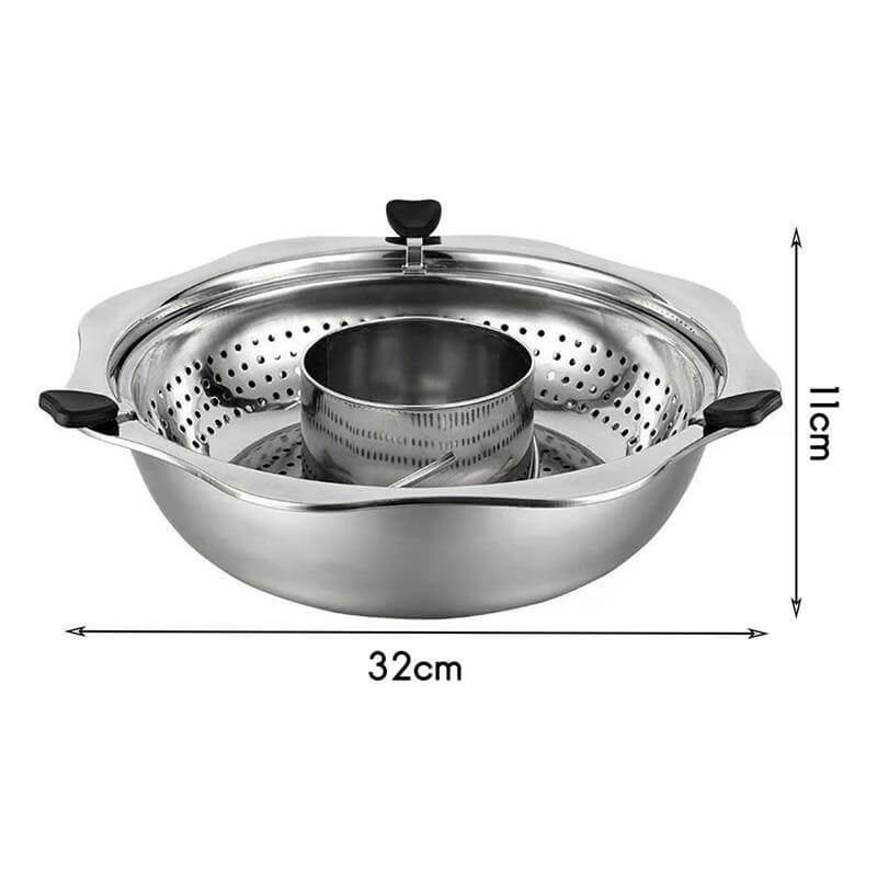 Lisslune | Stainless Steel Rotating Easy Cook Hot Pot Cookware