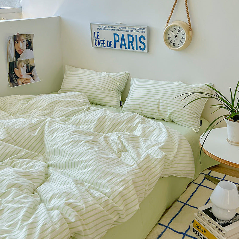 Rynx Refreshing Stripes Lime Green Bed Linen Set