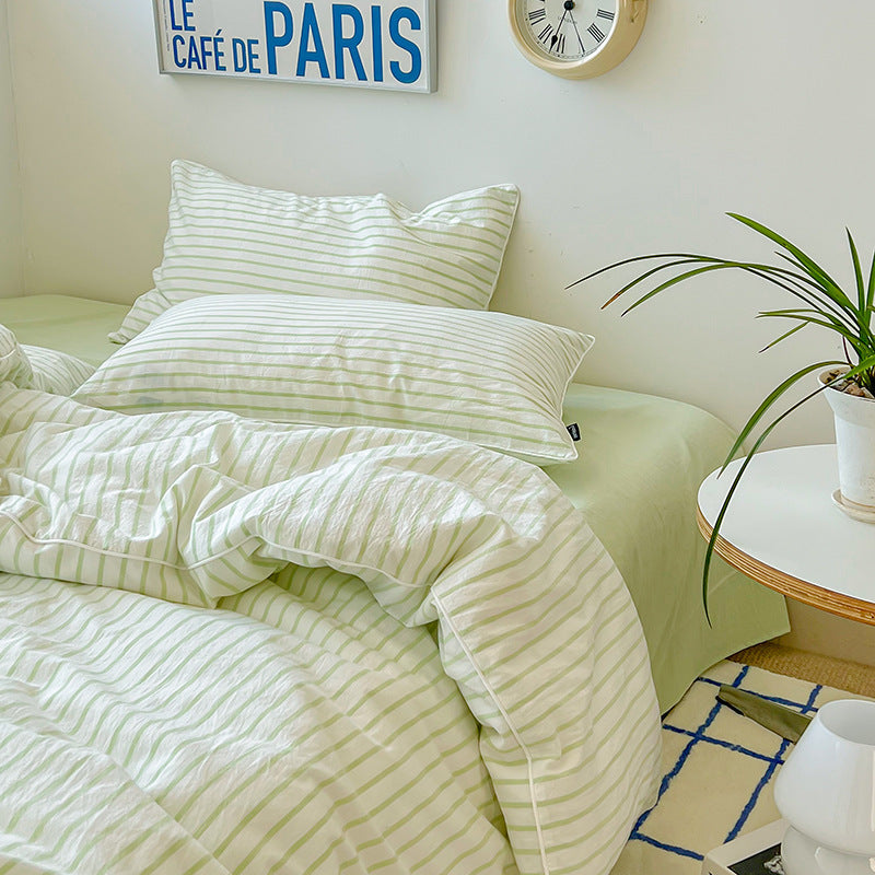 Rynx Refreshing Stripes Lime Green Bed Linen Set