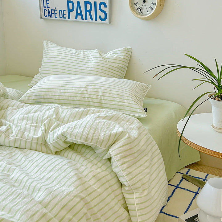 Rynx Refreshing Stripes Lime Green Bed Linen Set