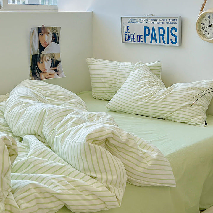 Rynx Refreshing Stripes Lime Green Bed Linen Set