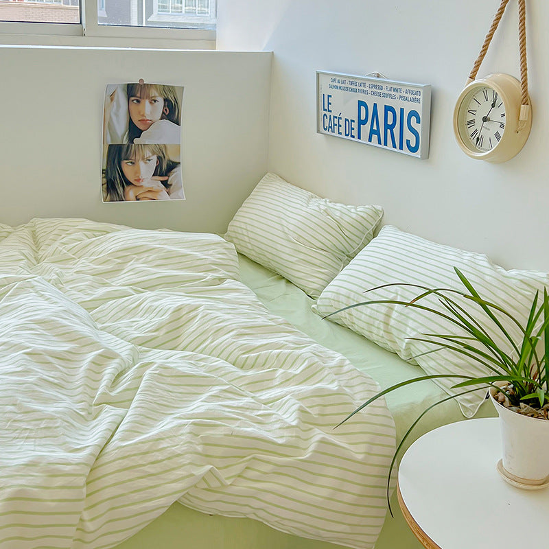 Rynx Refreshing Stripes Lime Green Bed Linen Set