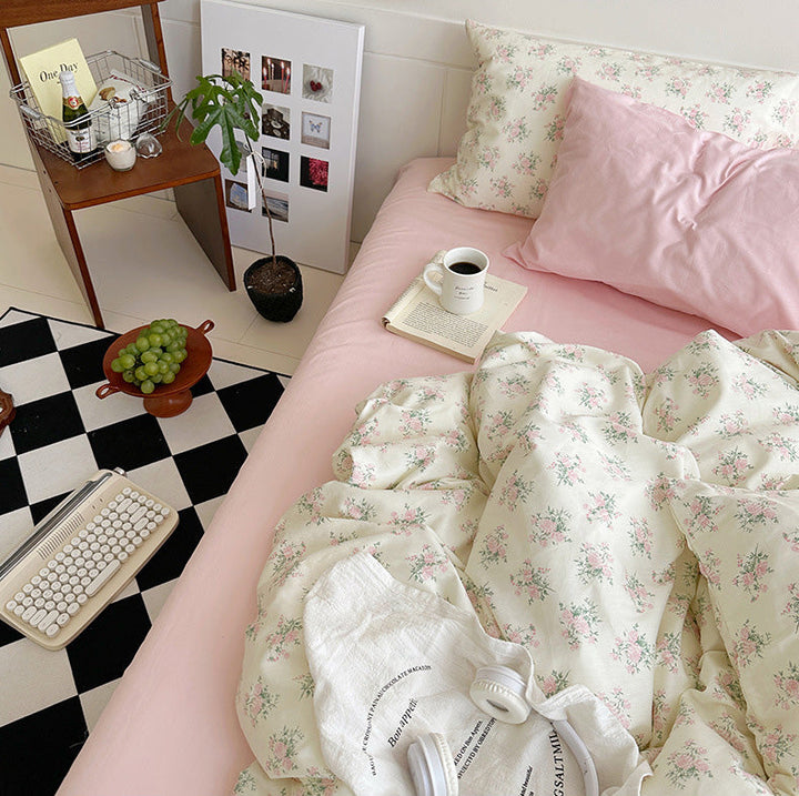 Rynx Pink Camellia Garden Bedding Set