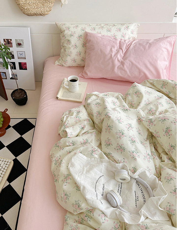 Rynx Pink Camellia Garden Bedding Set