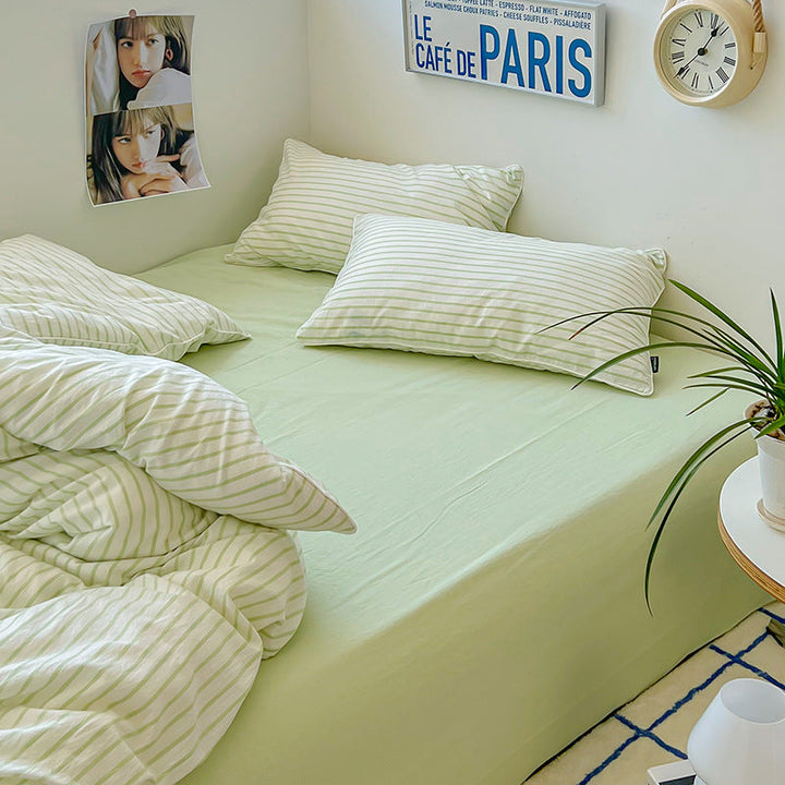 Rynx Refreshing Stripes Lime Green Bed Linen Set