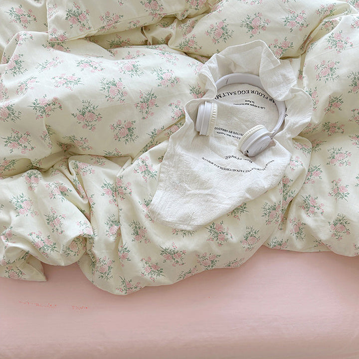 Rynx Pink Camellia Garden Bedding Set