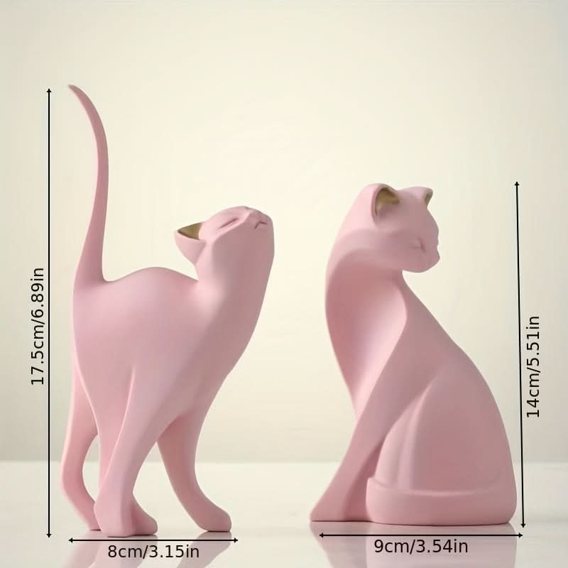 Lisslune | Modern Resin Cat Figurine – Nordic Style Decor