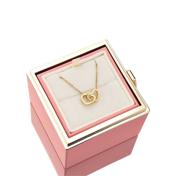 Lisslune | [Ideal Gift] Eternal Rose Box - With engraved necklace & artificial rose