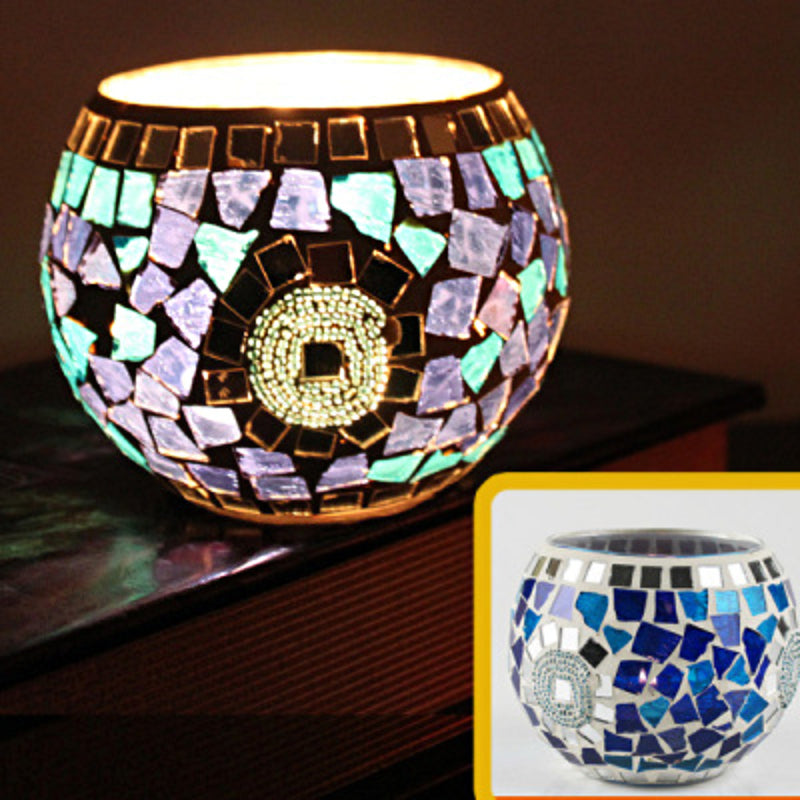Lisslune | European Retro Glass Mosaic Tealight Holder
