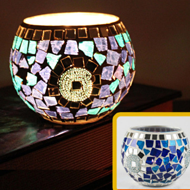 Lisslune | European Retro Glass Mosaic Tealight Holder