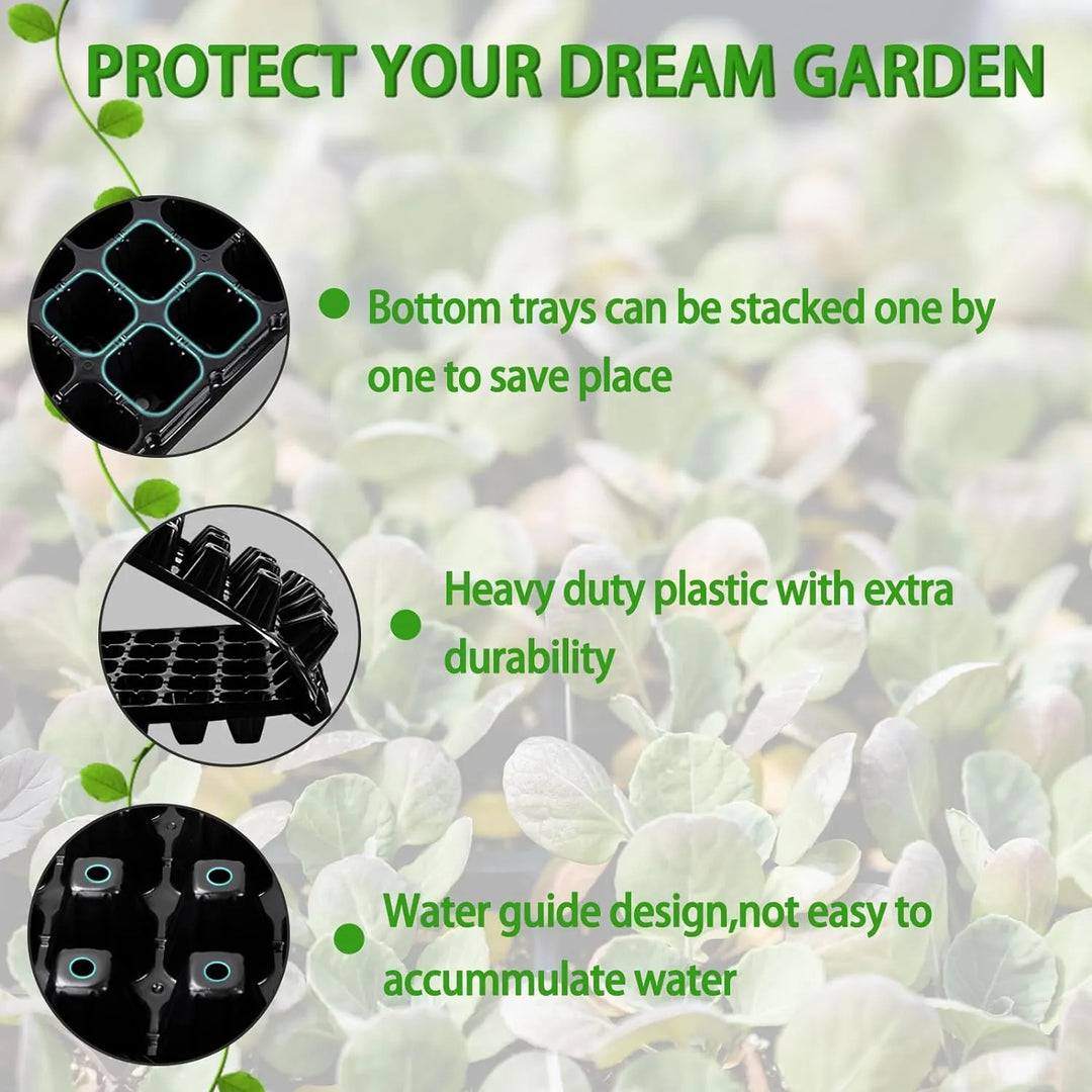 Lisslune | Rectangular Plant Bowl – Seedling Tray for Efficient Germination and Growth of Seedlings