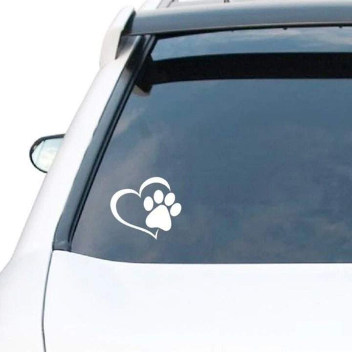 Lisslune | Beautiful Heart & Paw Print Car Sticker