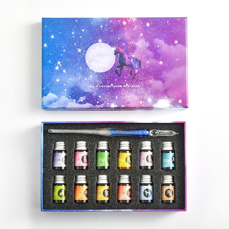 Lisslune | Calligraphy Glass Dip Pen Ink Set
