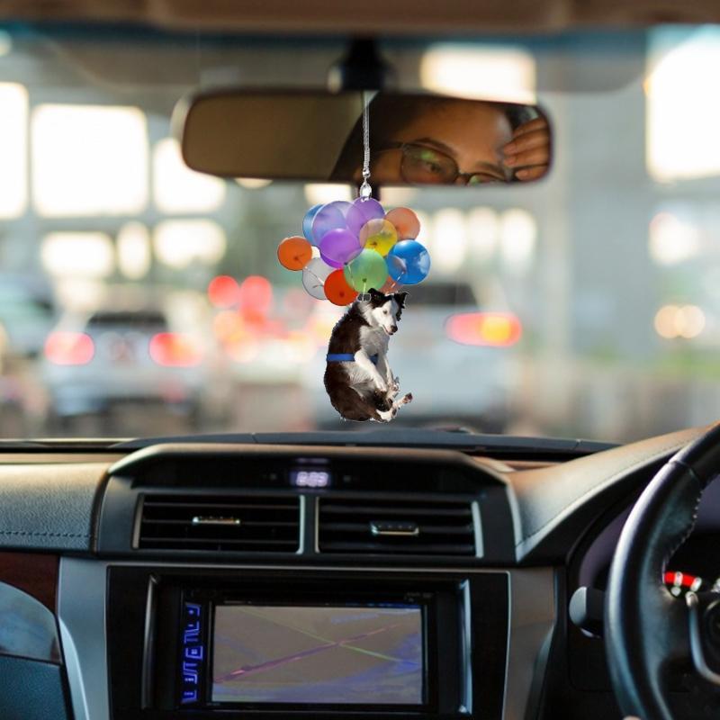 Lisslune | Car Rearview Mirror Colorful Flying Dogs & Cats Pendant