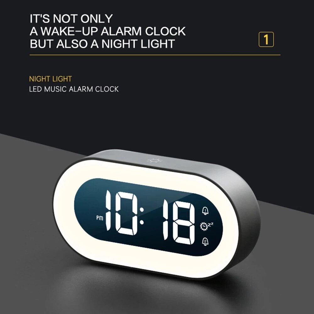 Lisslune | Digital Alarm Clock with Nightlight – Lumino