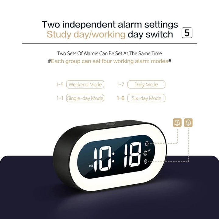 Lisslune | Digital Alarm Clock with Nightlight – Lumino