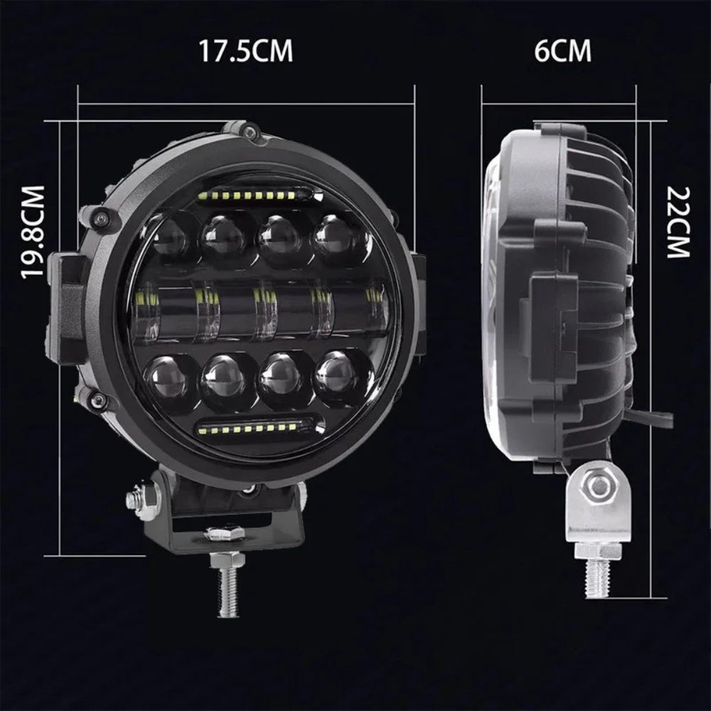 Lisslune | High Power LED Driving Light 7" | Long-Range Car & 4x4 Spotlight
