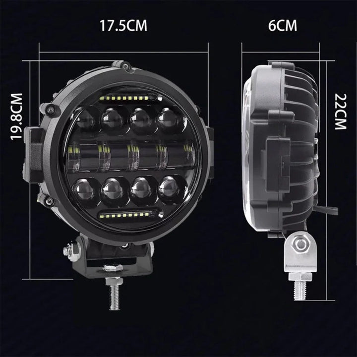 Lisslune | High Power LED Driving Light 7" | Long-Range Car & 4x4 Spotlight