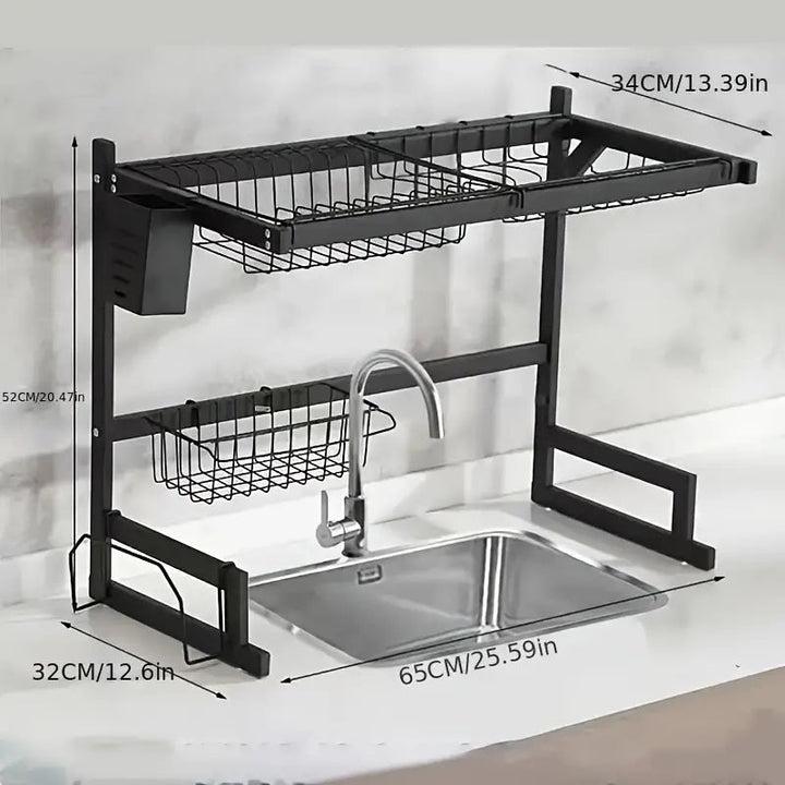 Lisslune | Adjustable Sink Dish Drying Rack - Custom Fit from 24" to 26"