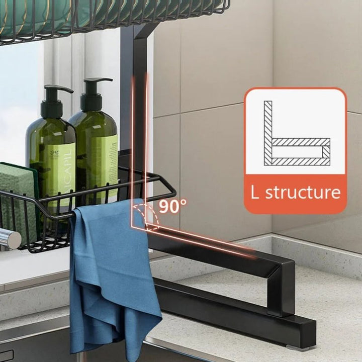 Lisslune | Adjustable Sink Dish Drying Rack - Custom Fit from 24" to 26"