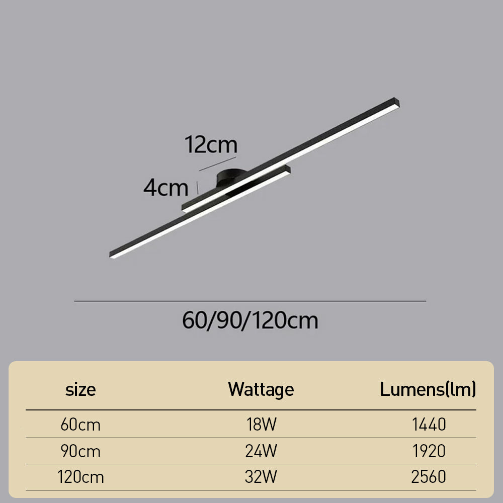 Lisslune | Modern Aluminium Semi Flush Mount LED Ceiling Light | Minimalist Design for Living Room. Bedroom & Hallway