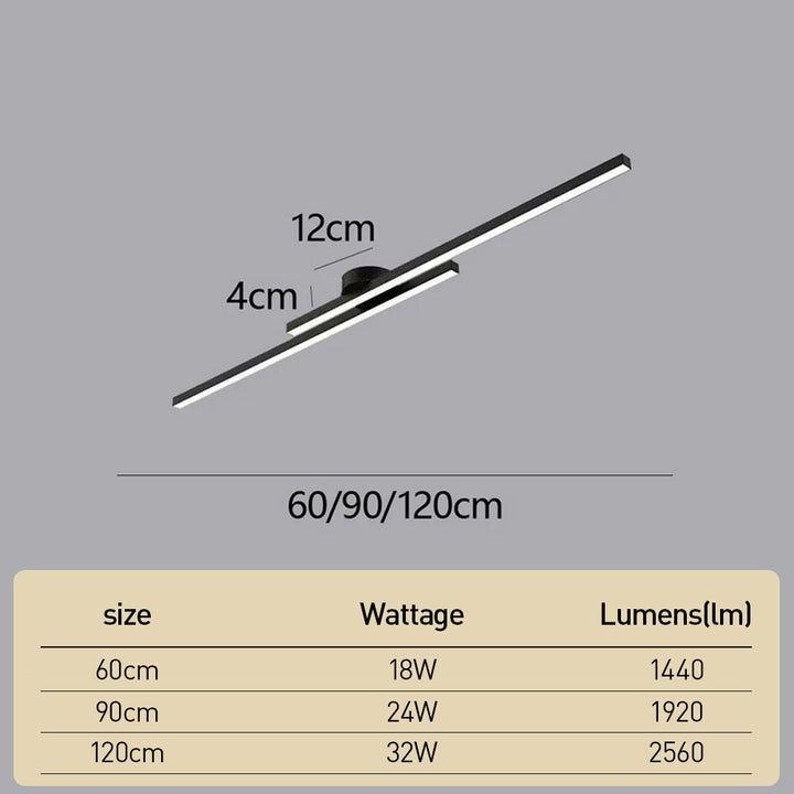Lisslune | Modern Aluminium Semi Flush Mount LED Ceiling Light | Minimalist Design for Living Room. Bedroom & Hallway
